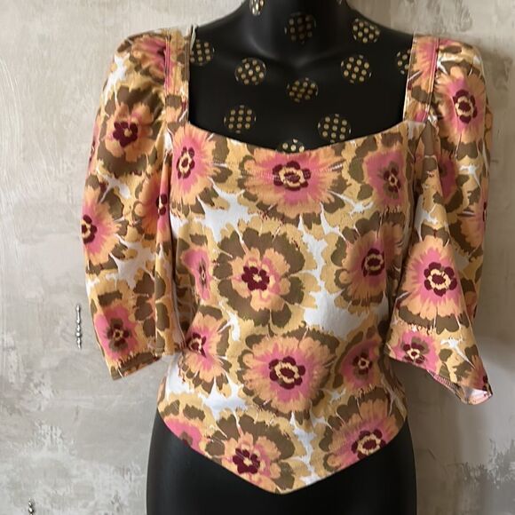 FREE People Movement Give Me More Top Criss Cross Back Spring Summer Top Lg NWT - Picture 2 of 15